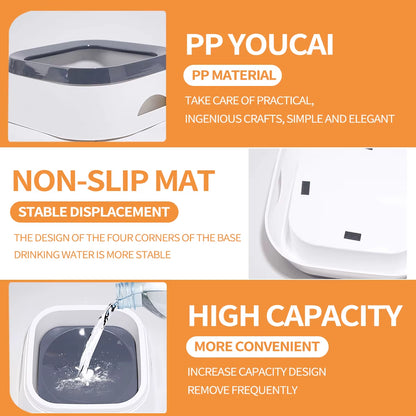 Revolutionary No-Spill Dog Floating Water Bowl - Slow Feeder & Non-Slip Design for Large Breeds