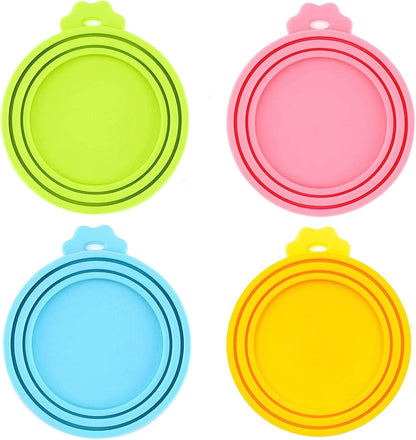 Versatile 4-Pack Silicone Food Can Covers - BPA Free Lids for Dogs & Cats, Fits All Standard Canned Pet Food Sizes, Keep Food Fresh and Delicious!