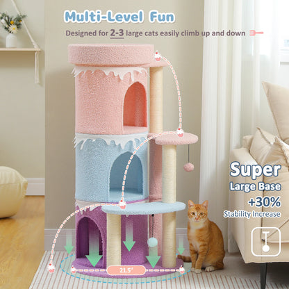 Delight Your Feline with Our Spacious Cat Tree Tower - Perfect for Large Cats with Cozy Condos and Fun Scratching Posts