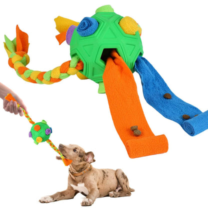 Interactive Snuffle Ball for Dogs - Unbreakable Chew Toy and Treat Dispenser for Fun Foraging Play