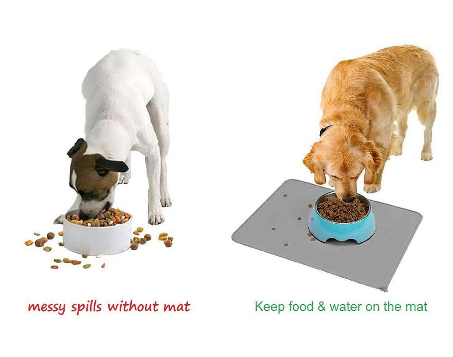 Revolutionary Silicone Waterproof Pet Food Mat - Mess-Free Feeding for Cats and Dogs in Stylish Blue