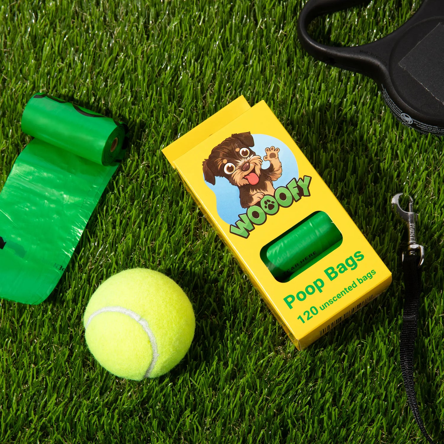 Eco-Friendly Leak-Proof Dog Poop Bags - Wooofy I 120 Extra Thick Unscented Waste Disposal Solution for Dogs