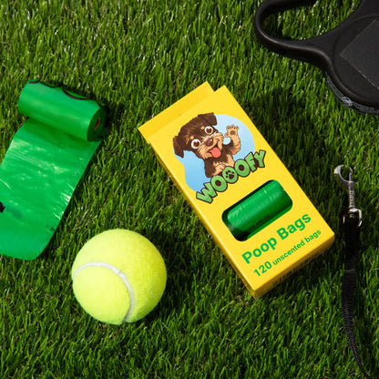Eco-Friendly Leak-Proof Dog Poop Bags - Wooofy I 120 Extra Thick Unscented Waste Disposal Solution for Dogs