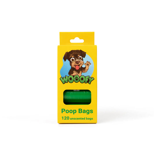 Eco-Friendly Leak-Proof Dog Poop Bags - Wooofy I 120 Extra Thick Unscented Waste Disposal Solution for Dogs