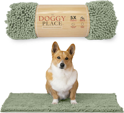 Dog Mud Mat - 36" x 26" Oatmeal | Ultra-Absorbent Microfiber Rug for Snow, Mud & Salt | Durable, Quick-Dry, and Non-Slip - Perfect for All Breeds
