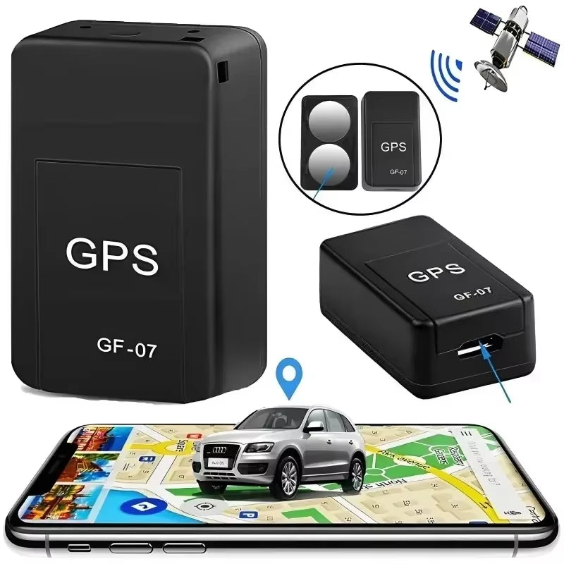 Compact and Powerful GPS Tracking Device - GF07 Mini GPS Tracker with Strong Magnetic Anti-Lost Alarm for Vehicles