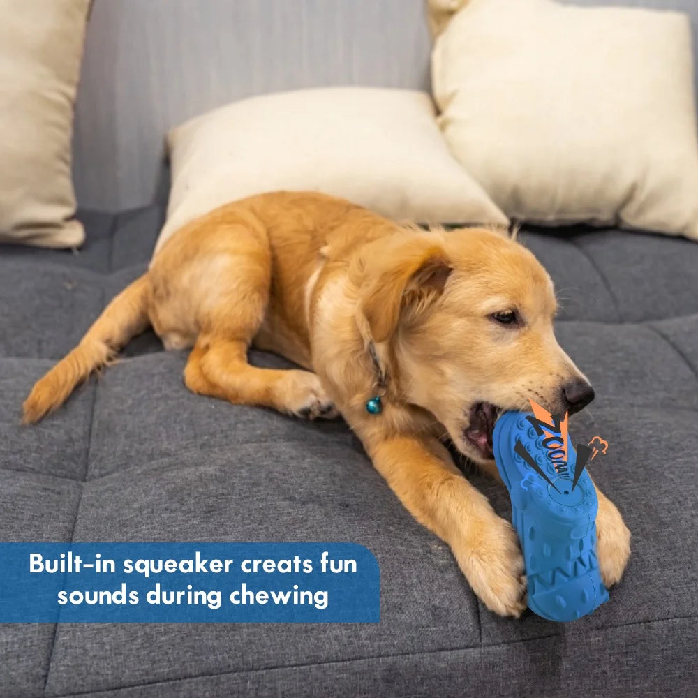 Ultimate Squeaky Chew Toy for Large Dogs - Durable Rubber Shoe Shape for Aggressive Chewers with Beef Flavor