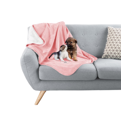 Ultra-Soft Waterproof Reversible Sherpa Fleece Dog Blanket - Comfort for Your Furry Friend