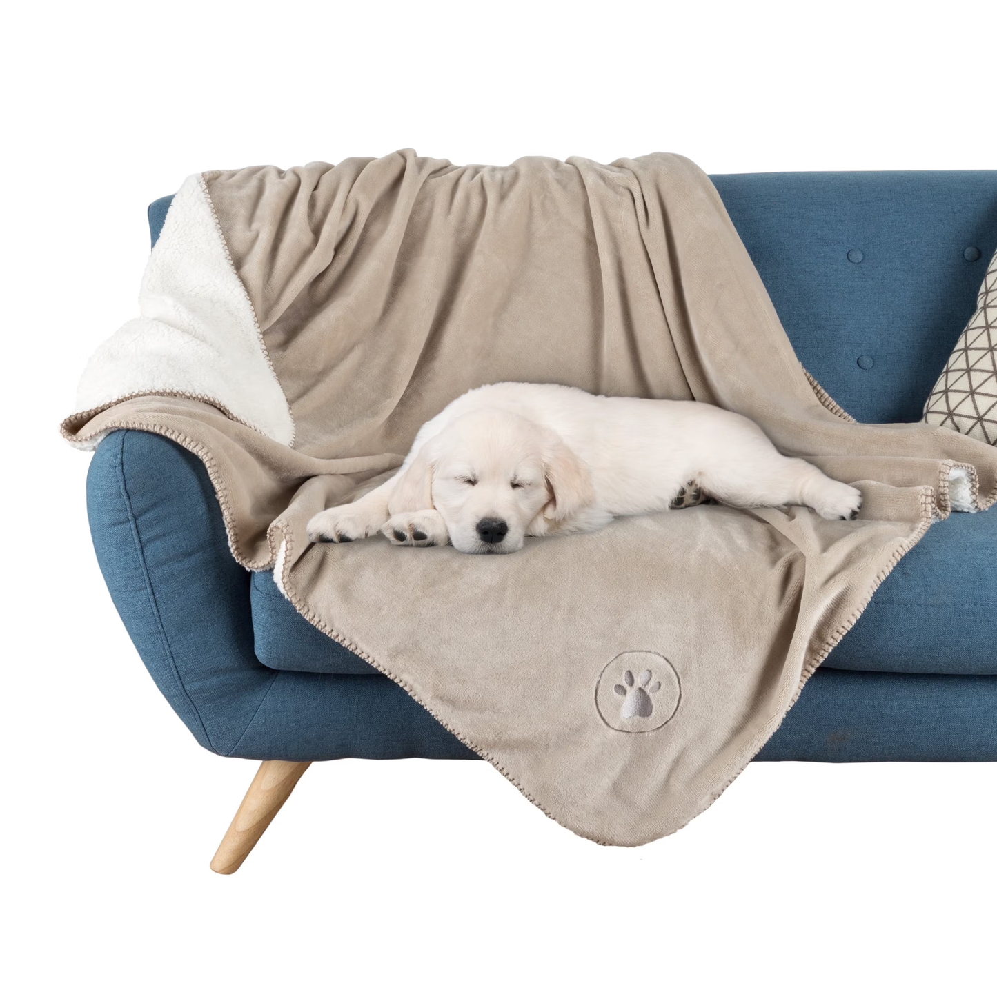 Ultra-Soft Waterproof Reversible Sherpa Fleece Dog Blanket - Comfort for Your Furry Friend