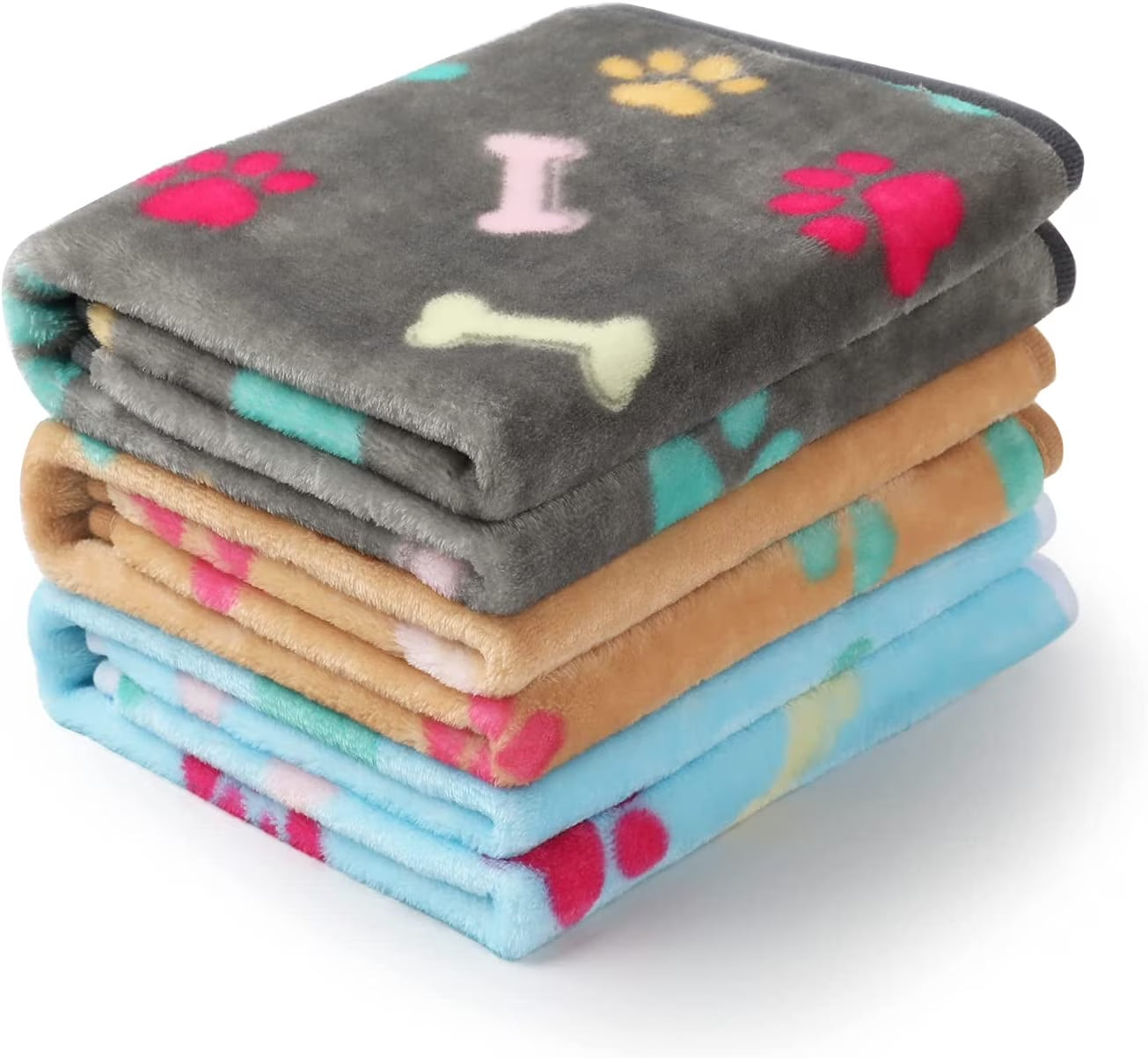 Cozy Up Your Furry Friend with 3 Pack of Super Soft Fluffy Pet Blankets - Premium Fleece Throw for Dogs and Cats, Perfect for Travel and Comfort!