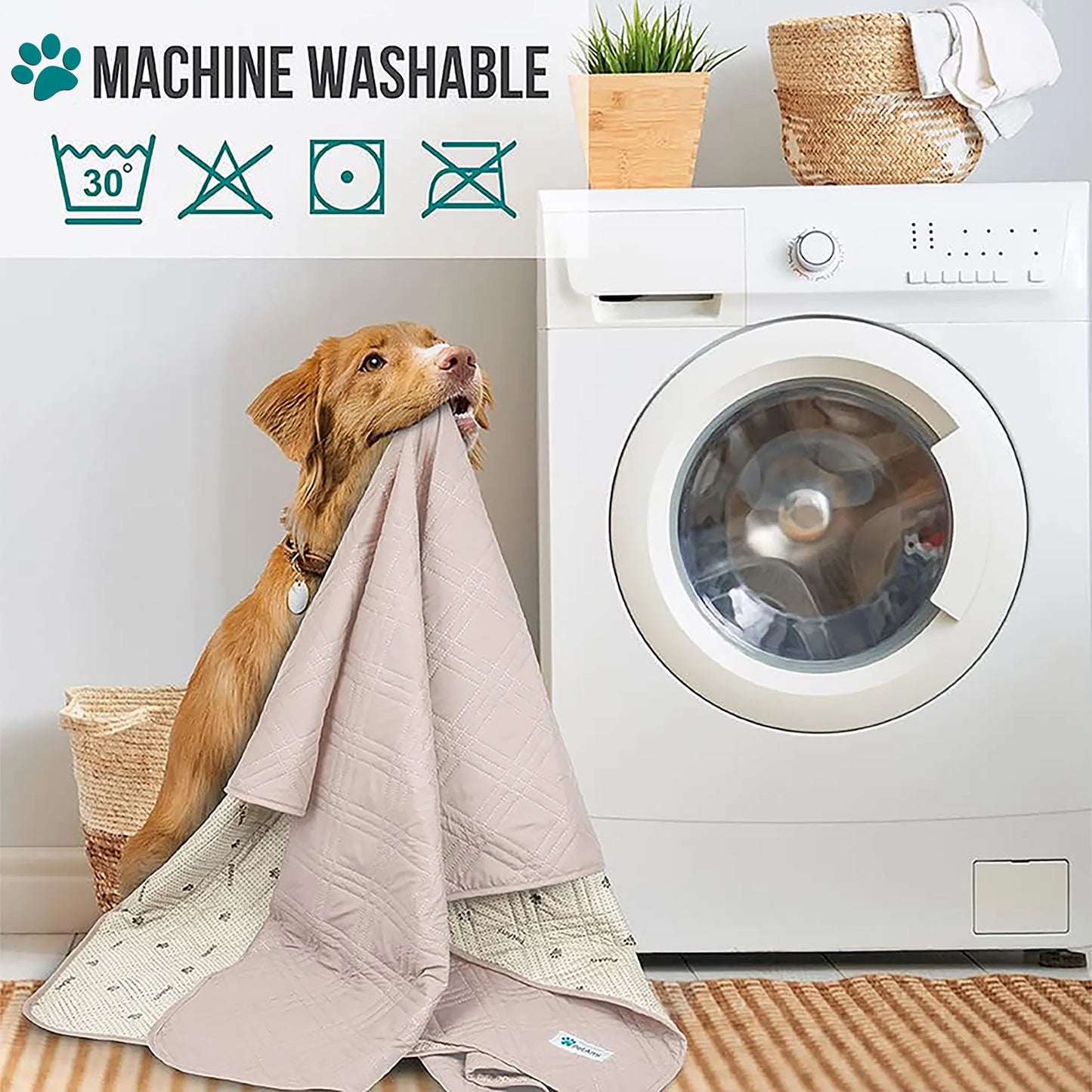 Ultimate Waterproof Reversible Couch Cover for Pets - Protect Your Furniture in Style with This 102"x82" Beige Blanket