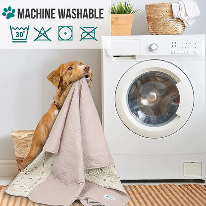 Ultimate Waterproof Reversible Couch Cover for Pets - Protect Your Furniture in Style with This 102"x82" Beige Blanket