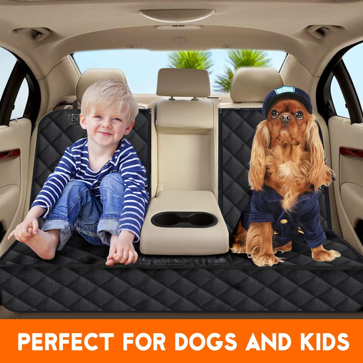 Ultimate Dog Car Seat Cover - Waterproof, Non-Slip Protector for Back Seat | Fits Most Cars, Trucks & SUVs - Black