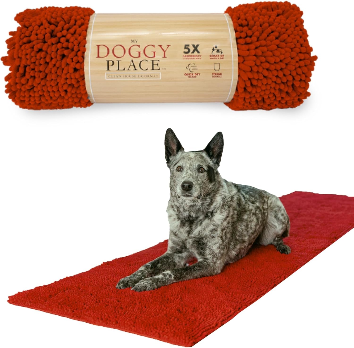 Dog Mud Mat - 36" x 26" Oatmeal | Ultra-Absorbent Microfiber Rug for Snow, Mud & Salt | Durable, Quick-Dry, and Non-Slip - Perfect for All Breeds