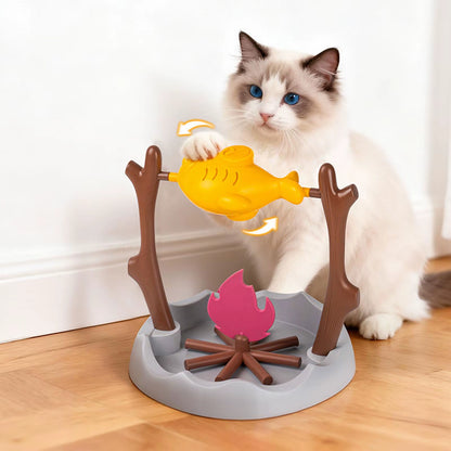 Engaging Interactive Slow Feeder Toy for Cats - 360° Rotating Snack Dispenser for Fun and Education