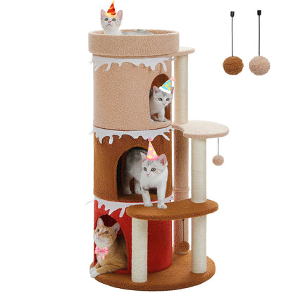 Delight Your Feline with Our Spacious Cat Tree Tower - Perfect for Large Cats with Cozy Condos and Fun Scratching Posts