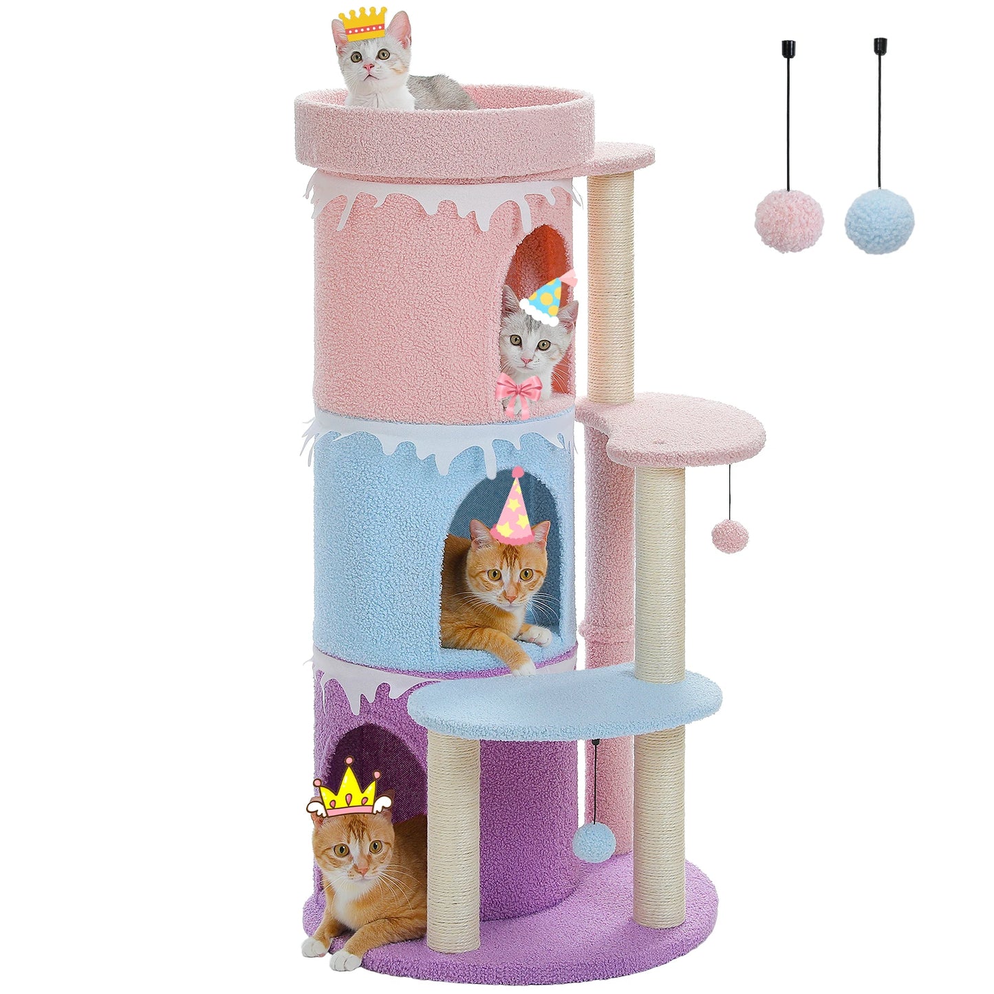 Delight Your Feline with Our Spacious Cat Tree Tower - Perfect for Large Cats with Cozy Condos and Fun Scratching Posts
