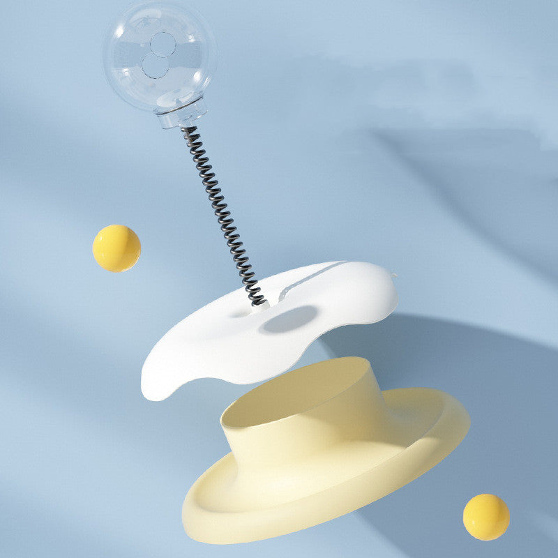 Exciting 2-in-1 Cat Toy Turntable Ball - Engaging Treat Dispenser for Fun & Training!