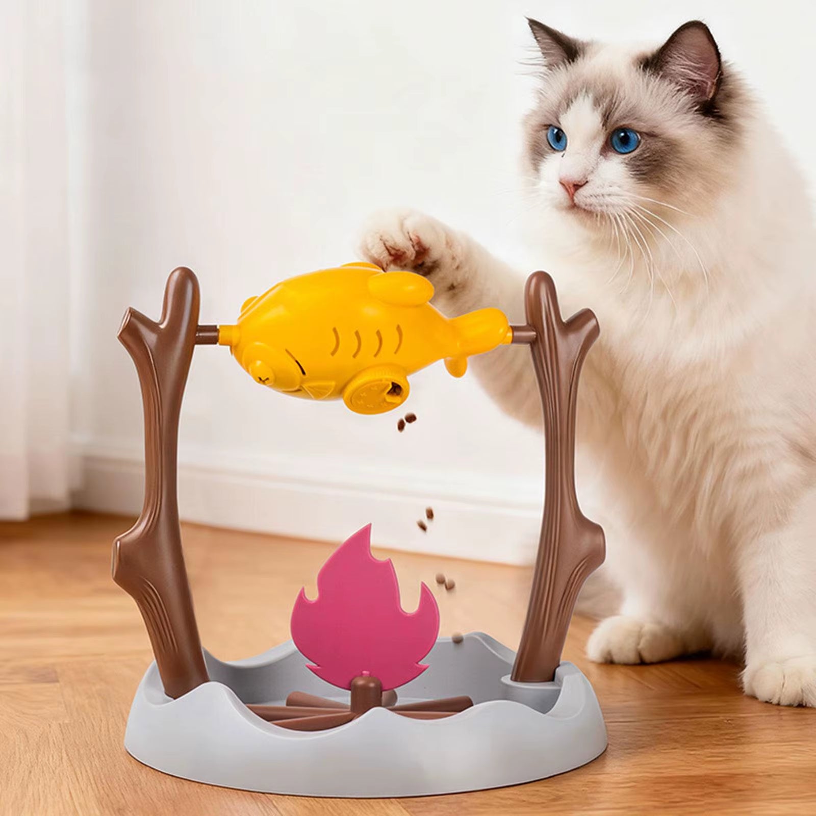 Engaging Interactive Slow Feeder Toy for Cats - 360° Rotating Snack Dispenser for Fun and Education
