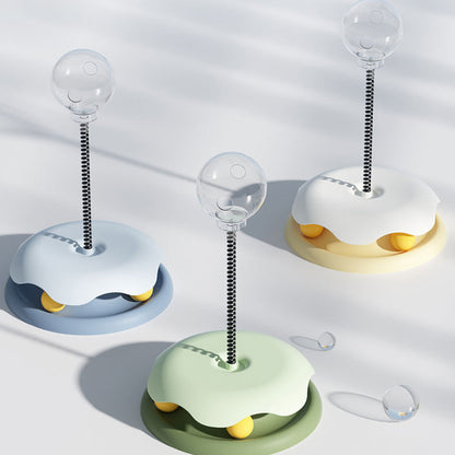 Exciting 2-in-1 Cat Toy Turntable Ball - Engaging Treat Dispenser for Fun & Training!