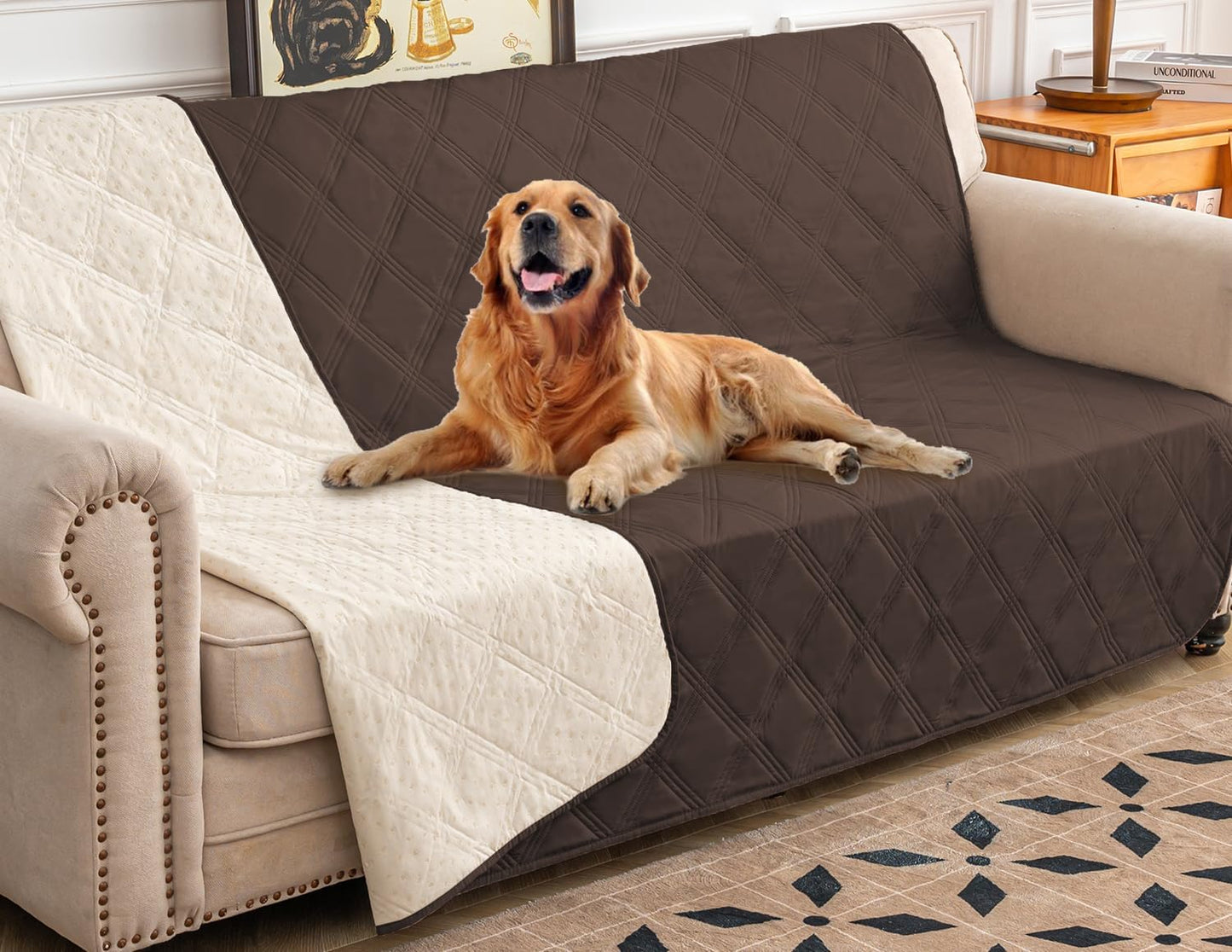 Premium Waterproof Dog Bed Cover and Pet Blanket with Anti-Slip Backing for Ultimate Furniture Protection