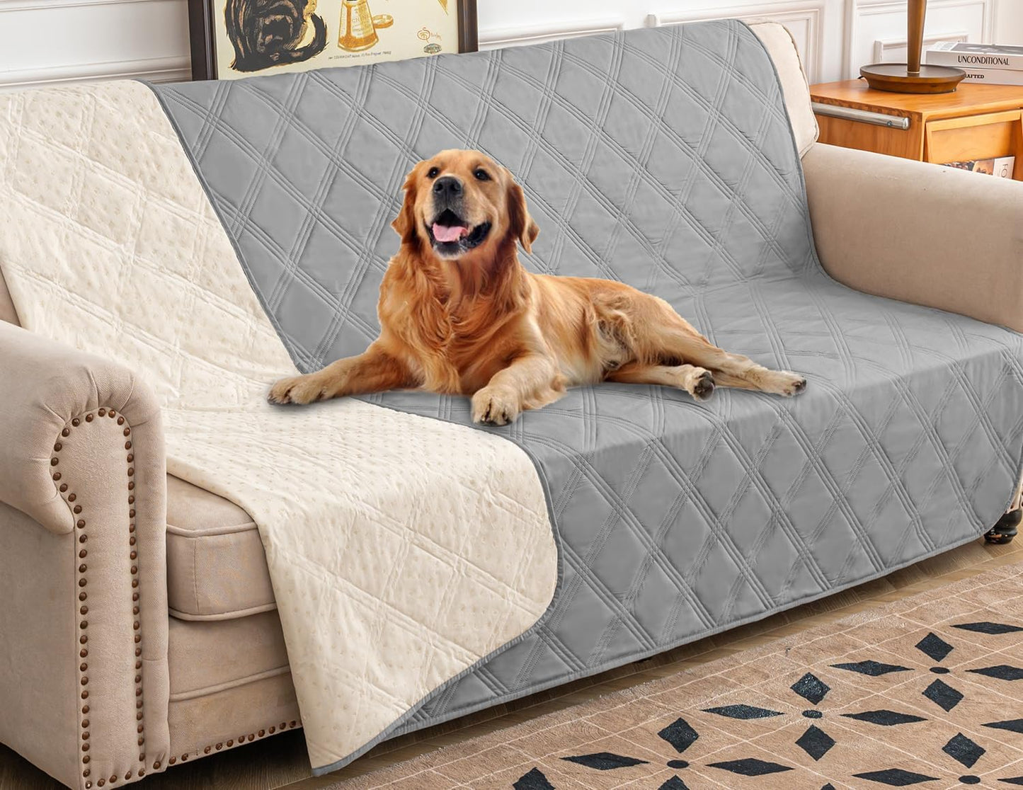 Premium Waterproof Dog Bed Cover and Pet Blanket with Anti-Slip Backing for Ultimate Furniture Protection