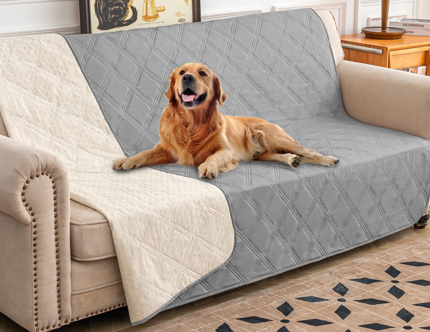 Premium Waterproof Dog Bed Cover and Pet Blanket with Anti-Slip Backing for Ultimate Furniture Protection