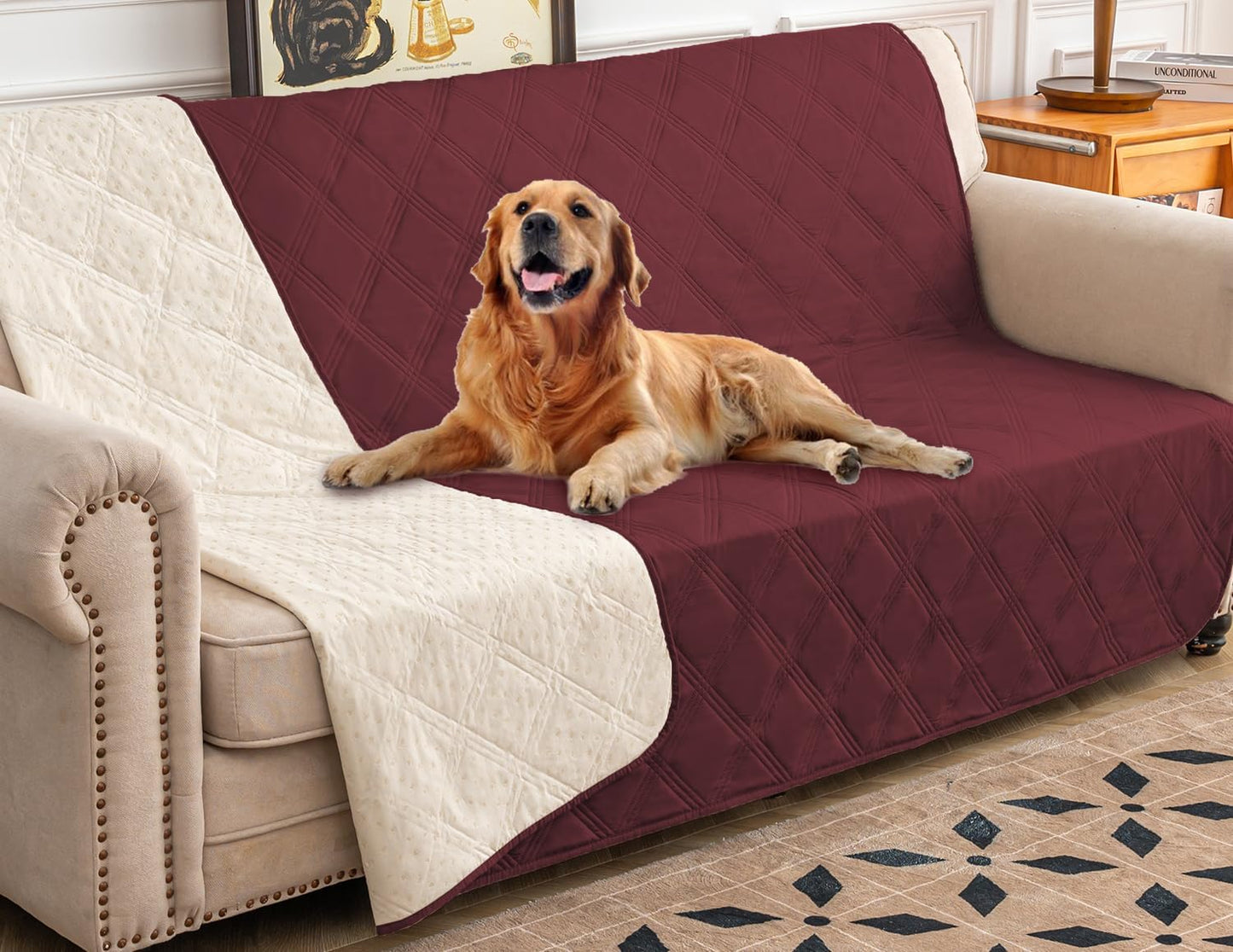 Premium Waterproof Dog Bed Cover and Pet Blanket with Anti-Slip Backing for Ultimate Furniture Protection