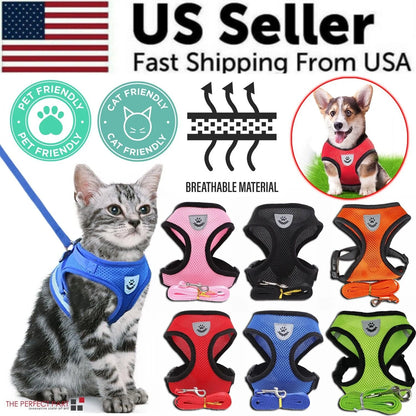 Ultimate Adjustable Pet Harness for Dogs and Cats - Reflective Control Vest with Leash in Multiple Sizes