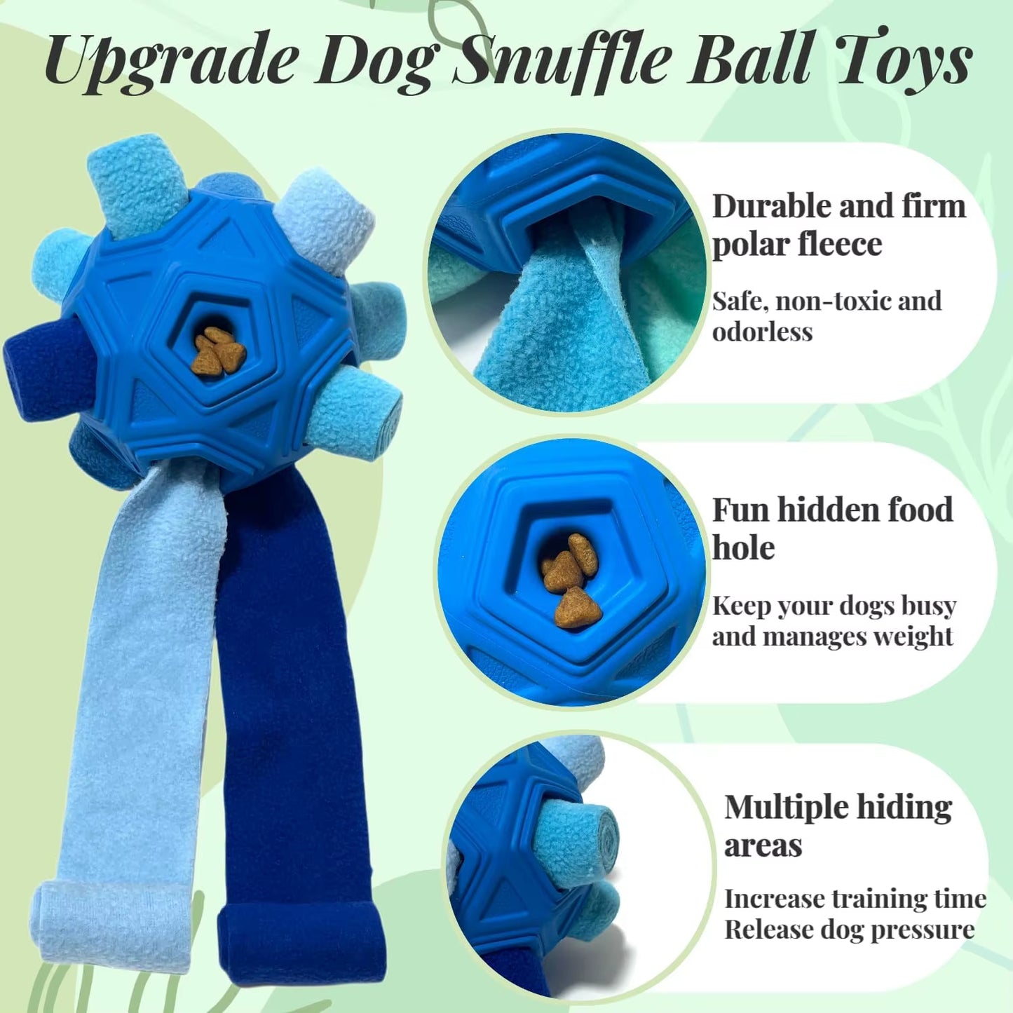 Interactive Snuffle Ball for Dogs - Unbreakable Chew Toy and Treat Dispenser for Fun Foraging Play