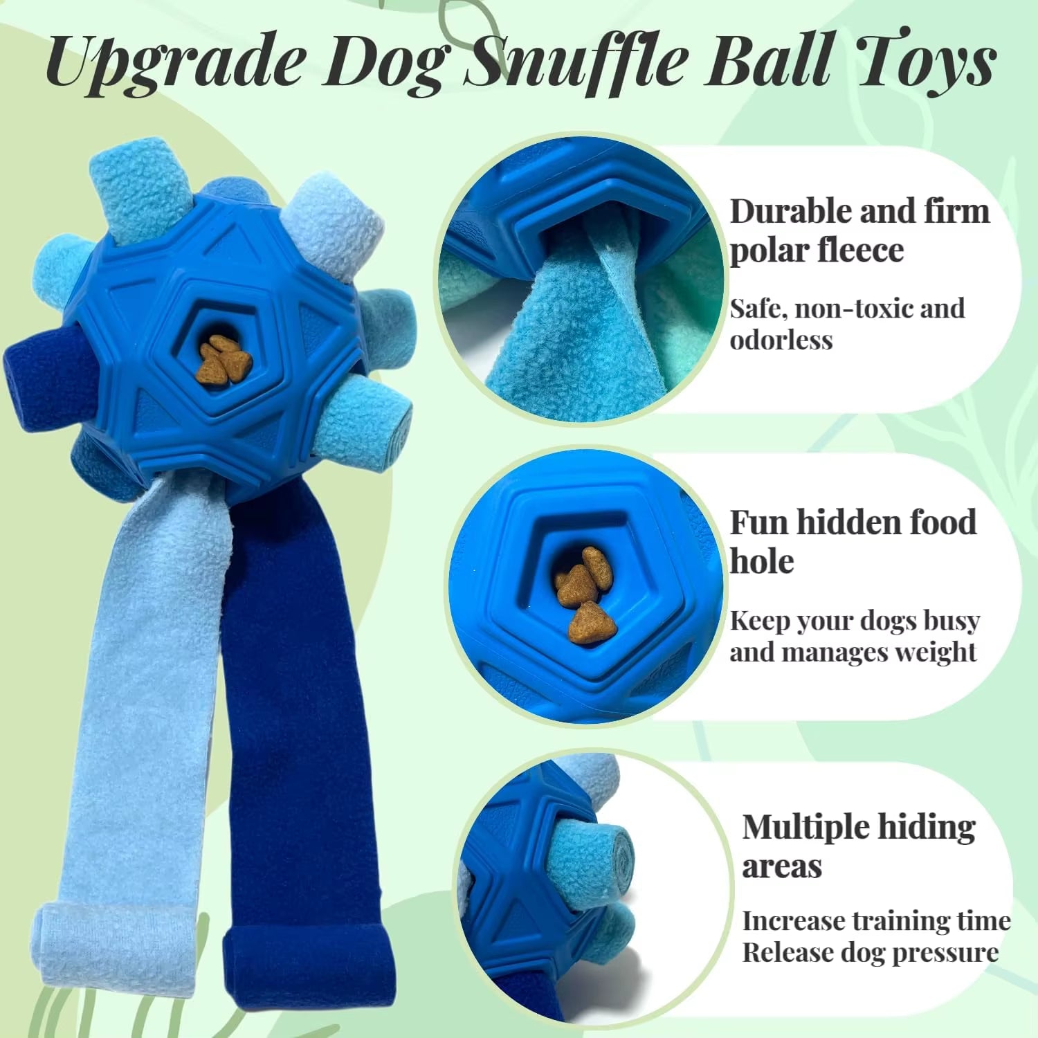 Interactive Snuffle Ball for Dogs - Unbreakable Chew Toy and Treat Dispenser for Fun Foraging Play