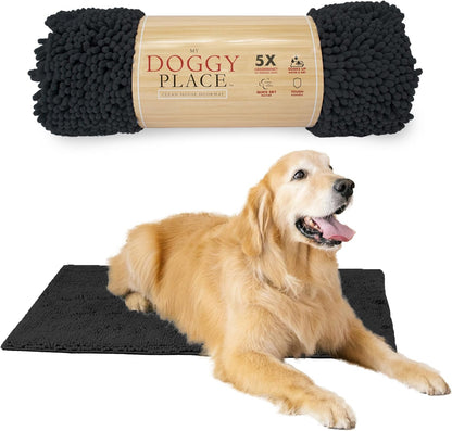Dog Mud Mat - 36" x 26" Oatmeal | Ultra-Absorbent Microfiber Rug for Snow, Mud & Salt | Durable, Quick-Dry, and Non-Slip - Perfect for All Breeds