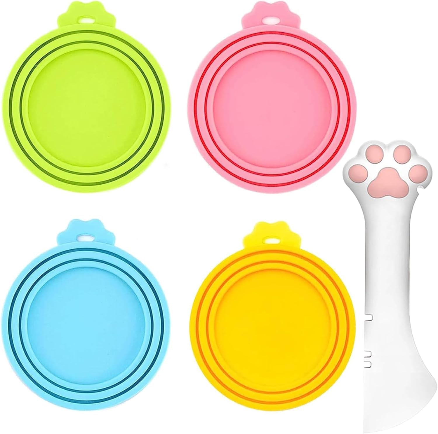 Versatile 4-Pack Silicone Food Can Covers - BPA Free Lids for Dogs & Cats, Fits All Standard Canned Pet Food Sizes, Keep Food Fresh and Delicious!