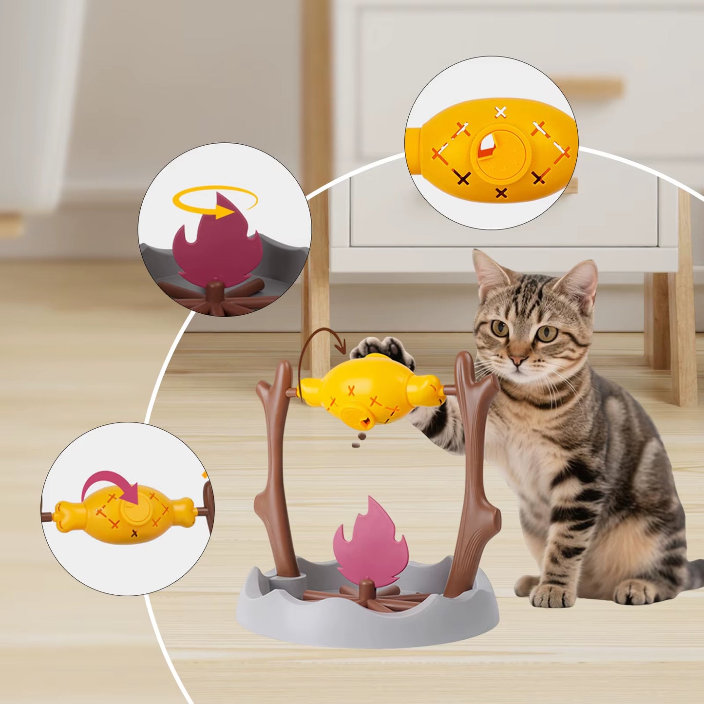 Engaging Interactive Slow Feeder Toy for Cats - 360° Rotating Snack Dispenser for Fun and Education