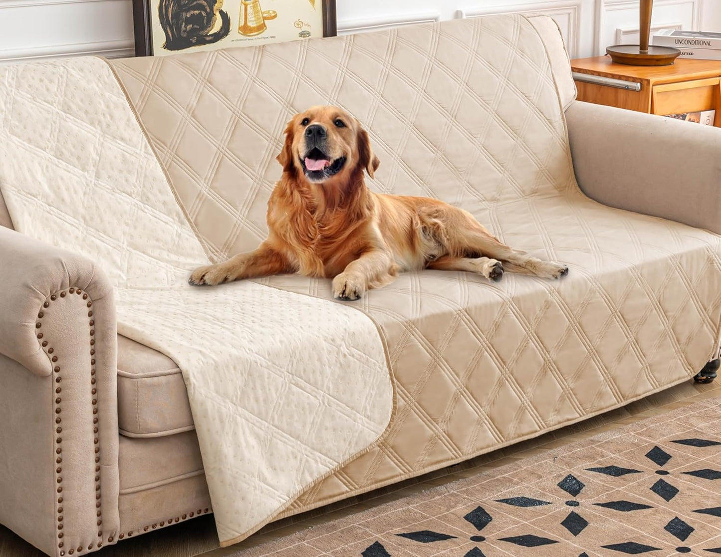 Premium Waterproof Dog Bed Cover and Pet Blanket with Anti-Slip Backing for Ultimate Furniture Protection