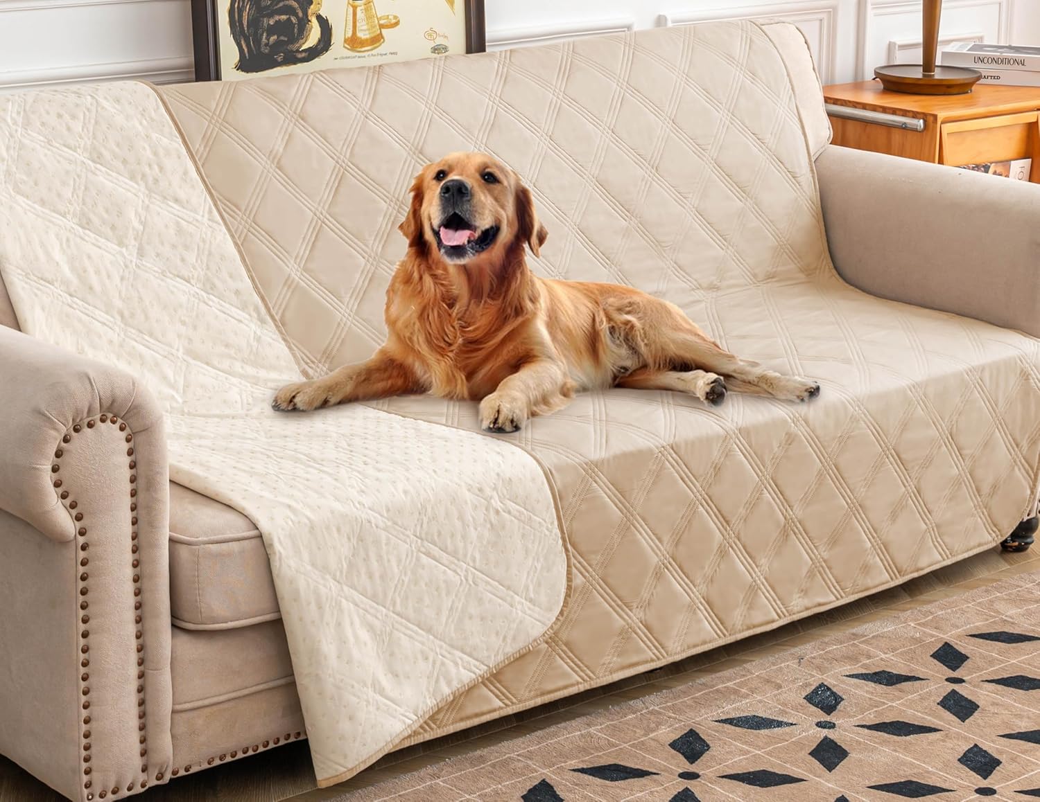 Premium Waterproof Dog Bed Cover and Pet Blanket with Anti-Slip Backing for Ultimate Furniture Protection