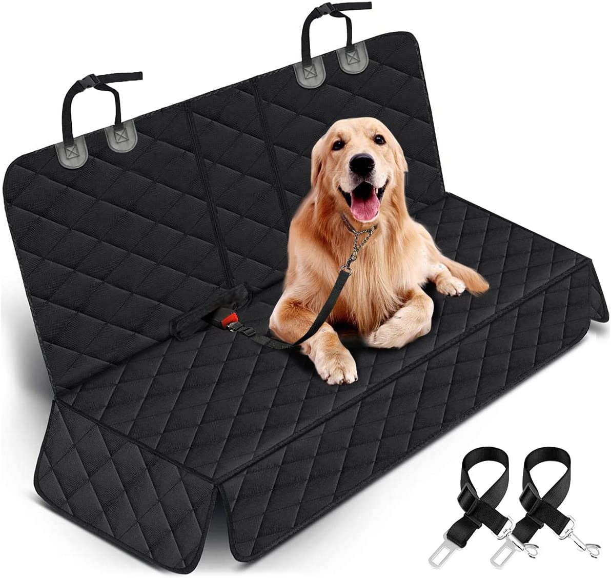 Ultimate Dog Car Seat Cover - Waterproof, Non-Slip Protector for Back Seat | Fits Most Cars, Trucks & SUVs - Black