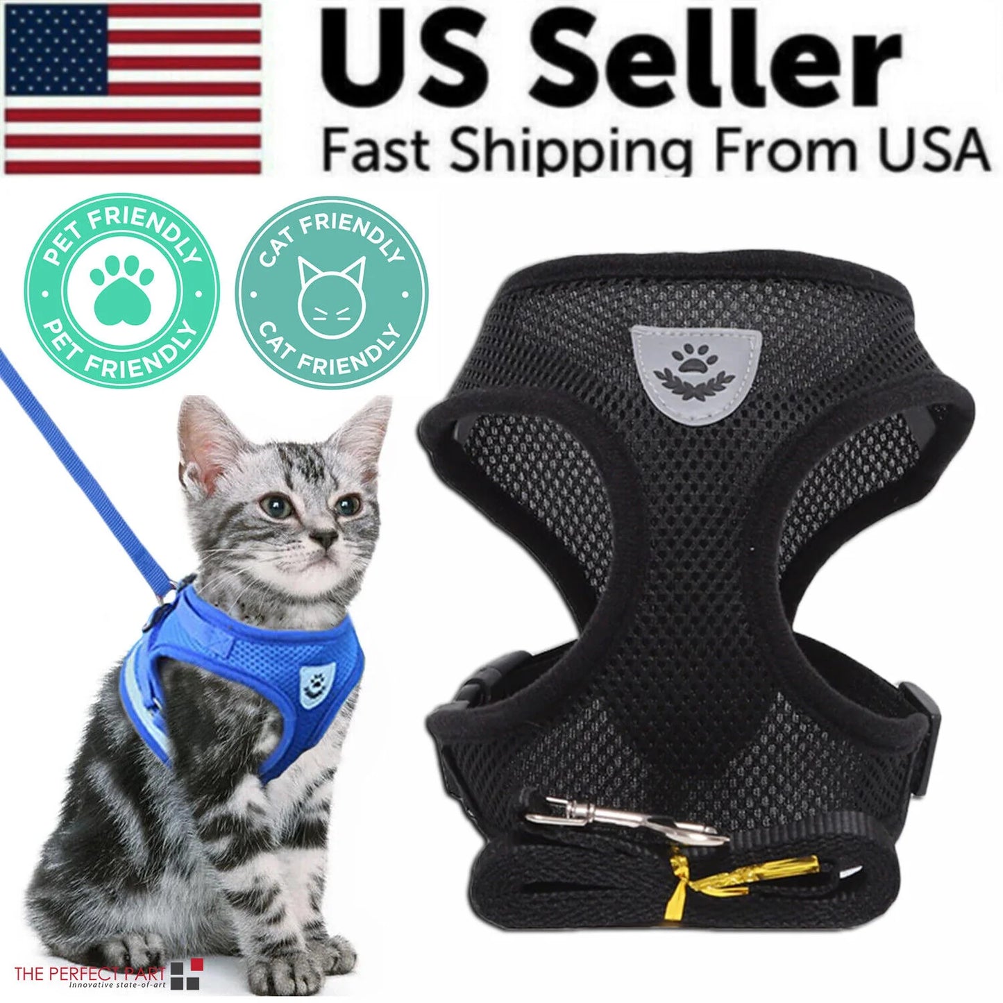 Ultimate Adjustable Pet Harness for Dogs and Cats - Reflective Control Vest with Leash in Multiple Sizes