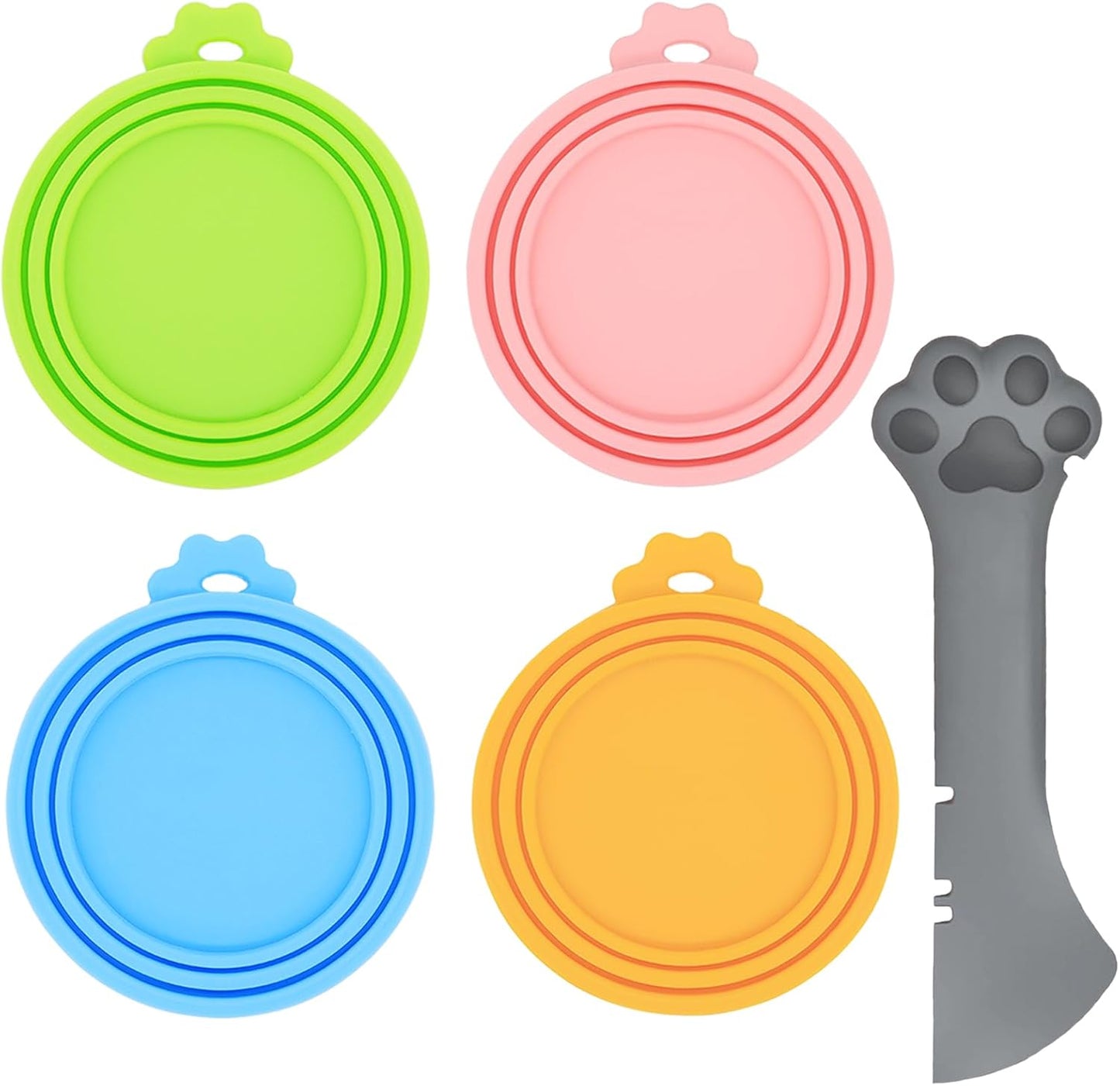 Versatile 4-Pack Silicone Food Can Covers - BPA Free Lids for Dogs & Cats, Fits All Standard Canned Pet Food Sizes, Keep Food Fresh and Delicious!