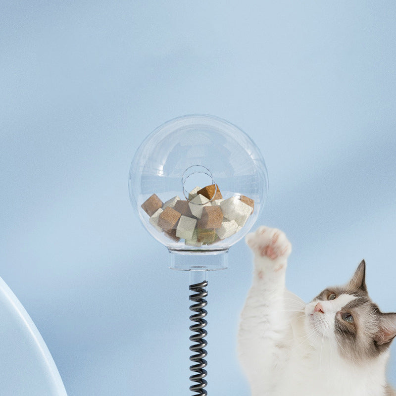 Exciting 2-in-1 Cat Toy Turntable Ball - Engaging Treat Dispenser for Fun & Training!