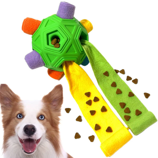 Interactive Snuffle Ball for Dogs - Unbreakable Chew Toy and Treat Dispenser for Fun Foraging Play