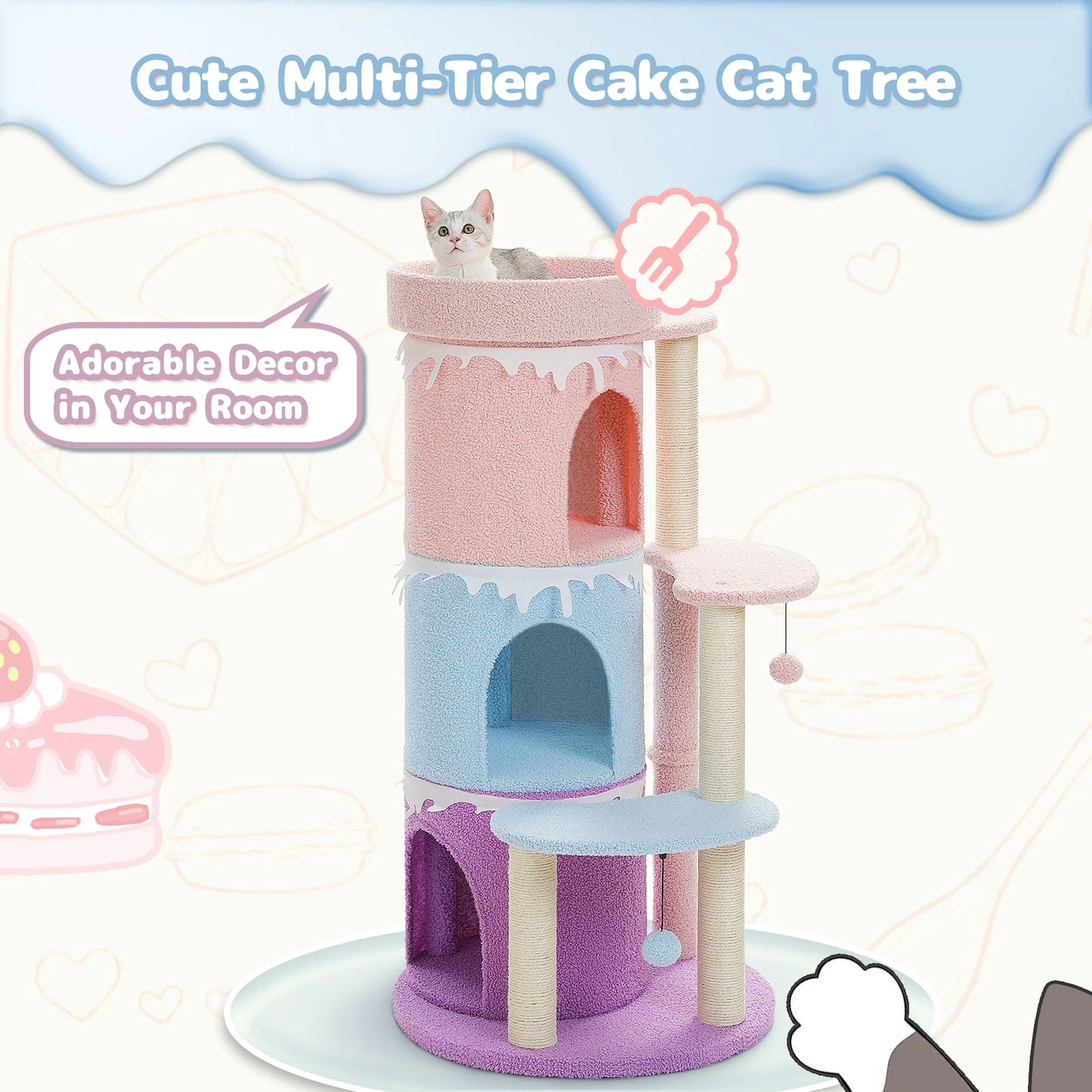 Delight Your Feline with Our Spacious Cat Tree Tower - Perfect for Large Cats with Cozy Condos and Fun Scratching Posts