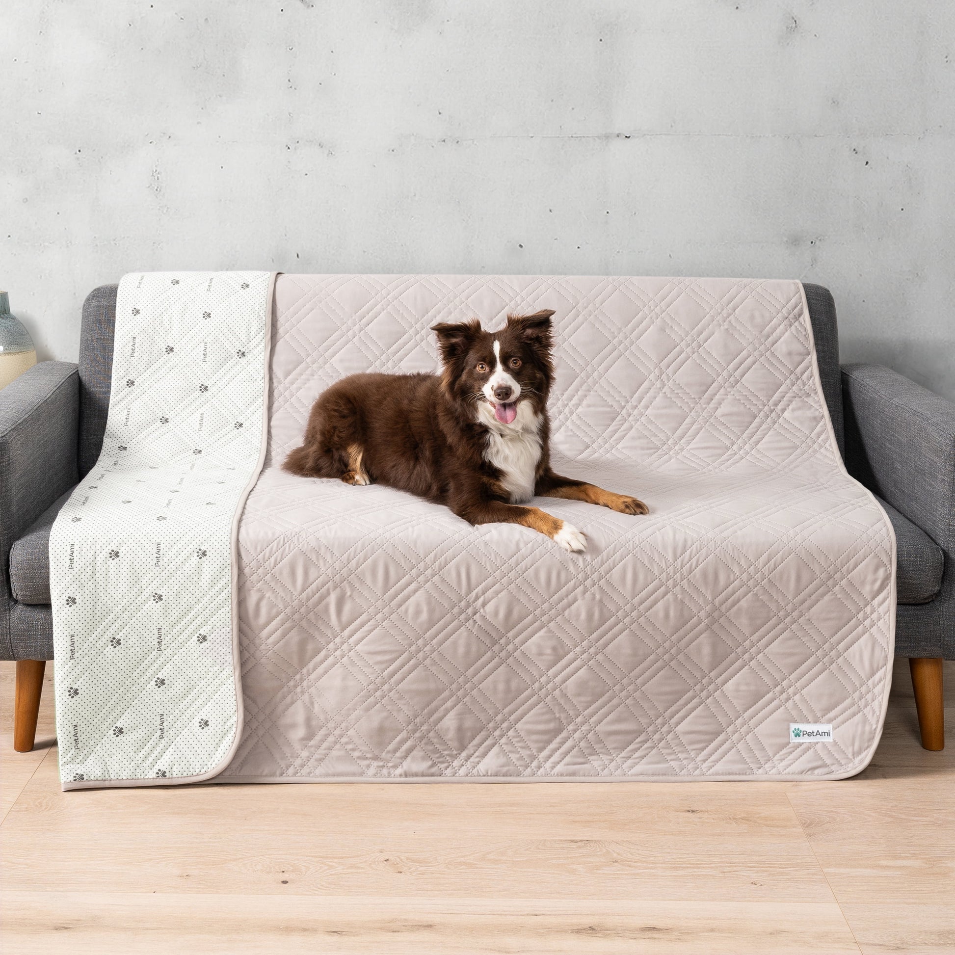 Ultimate Waterproof Reversible Couch Cover for Pets - Protect Your Furniture in Style with This 102"x82" Beige Blanket