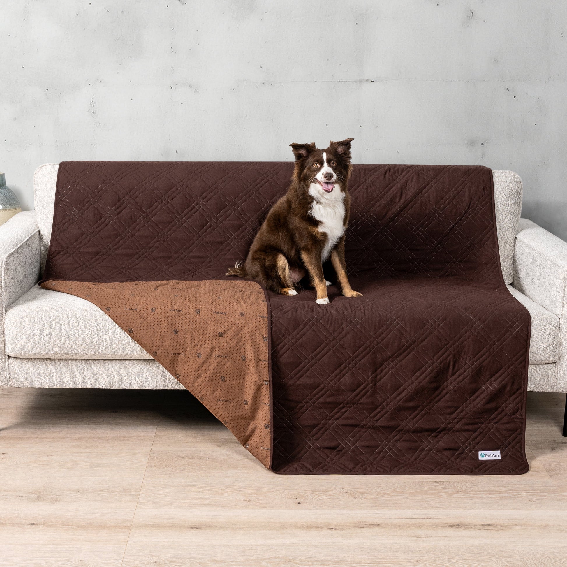 Ultimate Waterproof Reversible Couch Cover for Pets - Protect Your Furniture in Style with This 102"x82" Beige Blanket