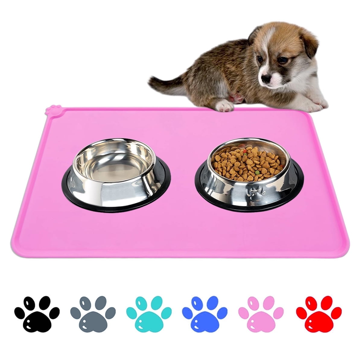 Revolutionary Silicone Waterproof Pet Food Mat - Mess-Free Feeding for Cats and Dogs in Stylish Blue