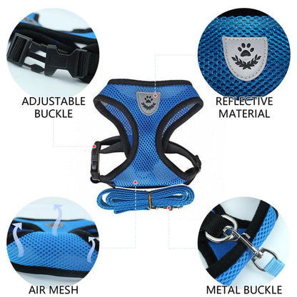 Ultimate Adjustable Pet Harness for Dogs and Cats - Reflective Control Vest with Leash in Multiple Sizes