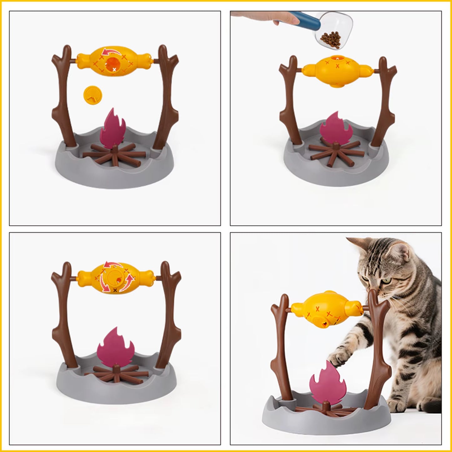 Engaging Interactive Slow Feeder Toy for Cats - 360° Rotating Snack Dispenser for Fun and Education