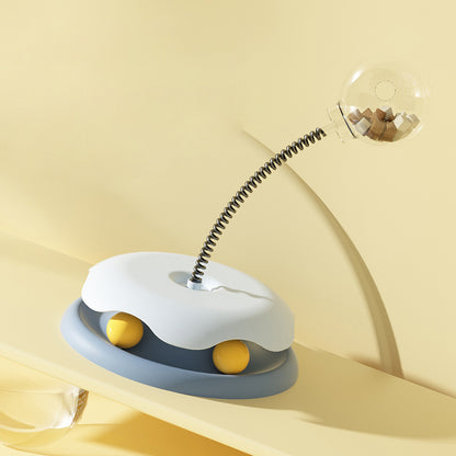 Exciting 2-in-1 Cat Toy Turntable Ball - Engaging Treat Dispenser for Fun & Training!