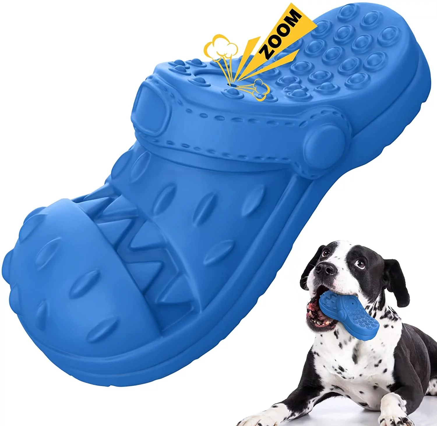 Ultimate Squeaky Chew Toy for Large Dogs - Durable Rubber Shoe Shape for Aggressive Chewers with Beef Flavor
