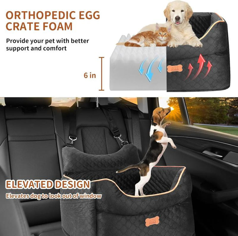 Elevate Your Dog's Travel Experience with Our Memory Foam Booster Seat - Perfect for Small Dogs Up to 25lbs!